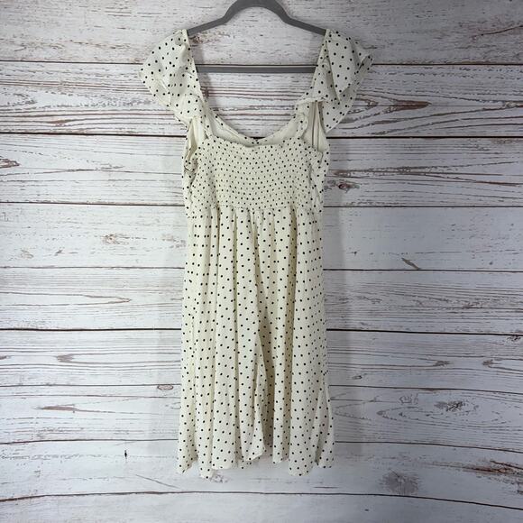 Old Navy Women's Ivory Black Dot Ruffle Cami Dress Size Large - Picture 9 of 11